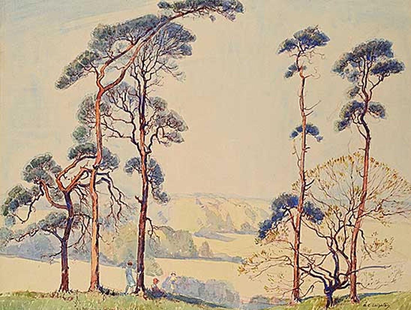 Alfred Crocker Leighton (1901-1965) - On the Downs, Sussex