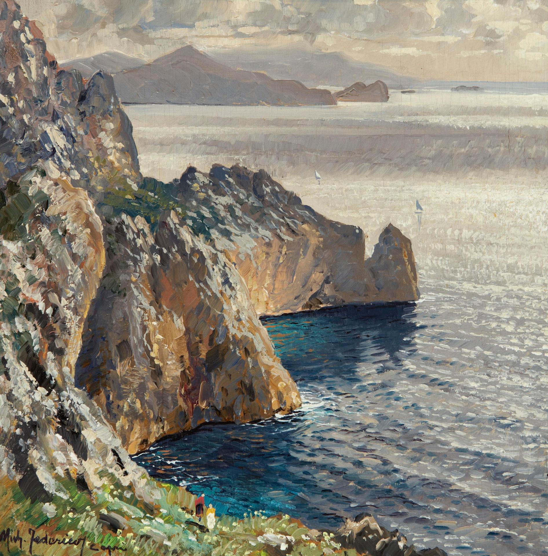 Michele Federico (1884-1966) - Vesuvius from Capri