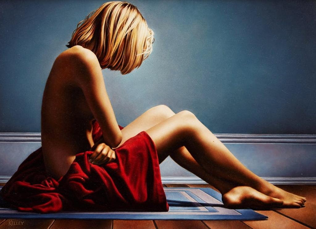 Paul W. Kelley (1955) - Young Girl on Blue Rug