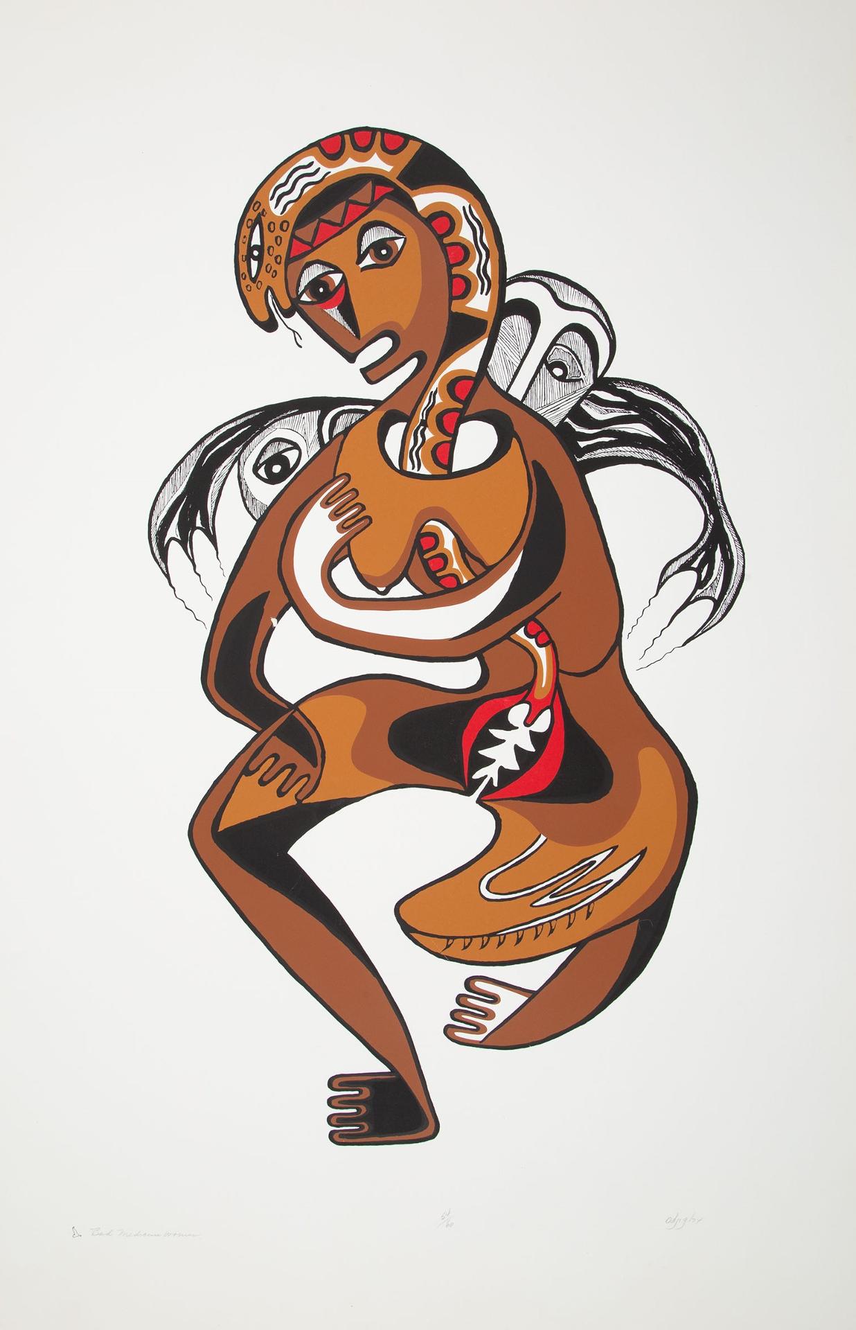 Daphne Odjig (1919-2016) - Bad Medicine Woman, 1974