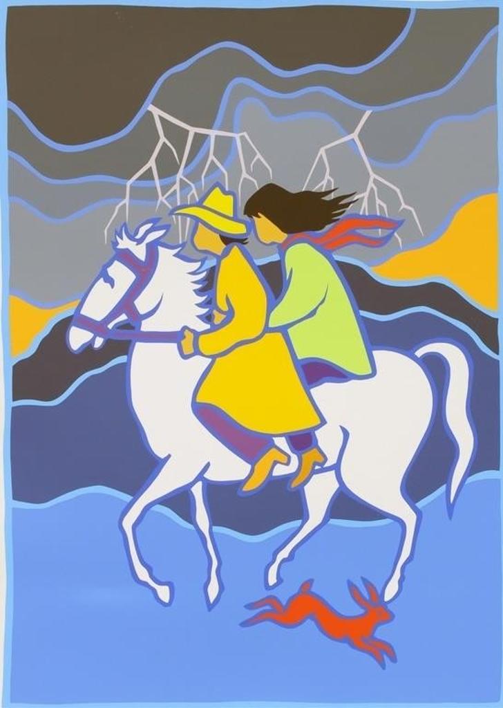 Ted Harrison (1926-2015) - Storm Lovers; 1992
