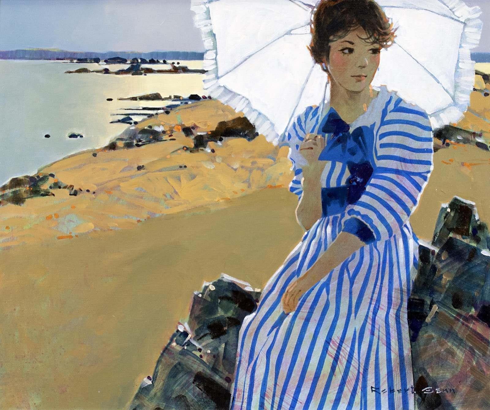 Robert Douglas Genn (1936-2014) - Sara At The Omey Bight (Connemara)