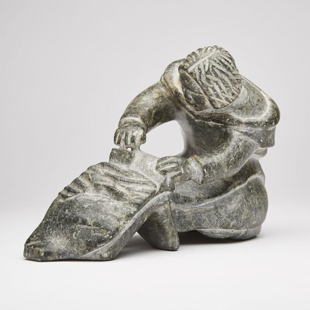 Ida Angutigirk (1935) - Woman Skinning A Sealskin