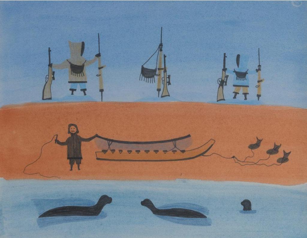 Pudlo Pudlat (1916-1992) - Untitled (Hunting Scene)
