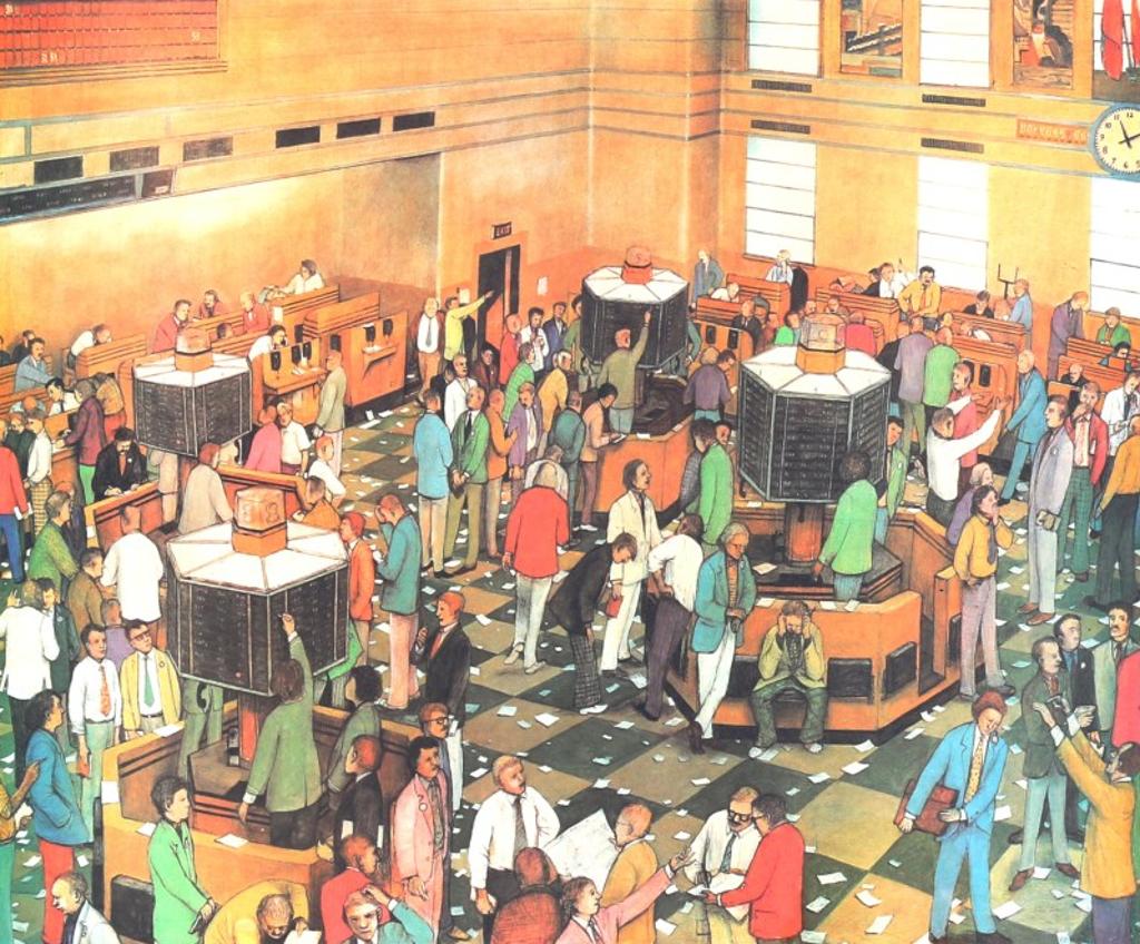 William Kurelek (1927-1977) - Light Trading Day, Toronto Stock Exchange