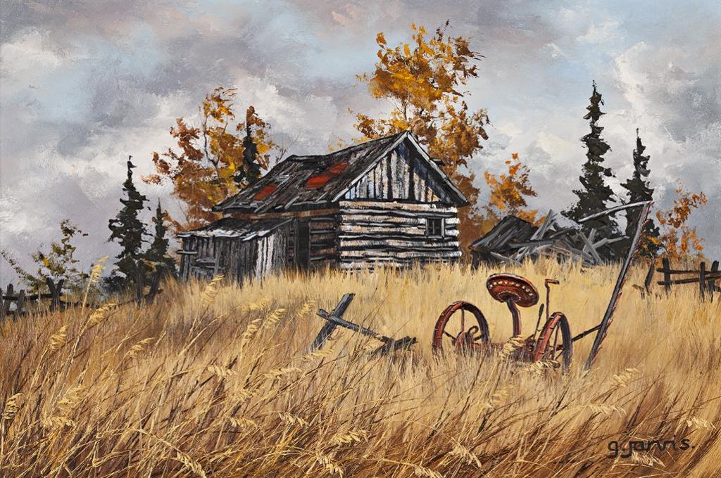 Georgia Jarvis (1944-1990) - Log Cabin in Autumn