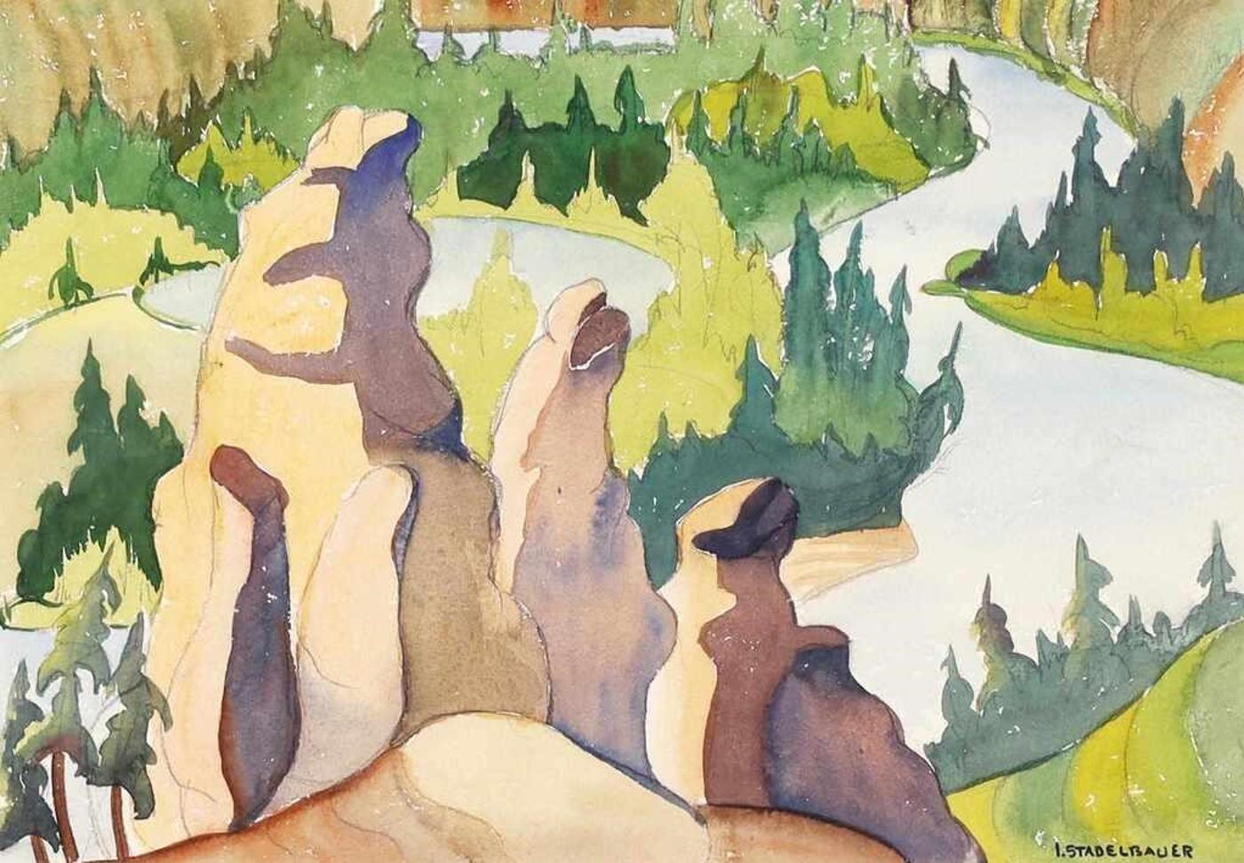 Isabel Stadelbauer (1909-2004) - Hoodoos, Banff; 1942