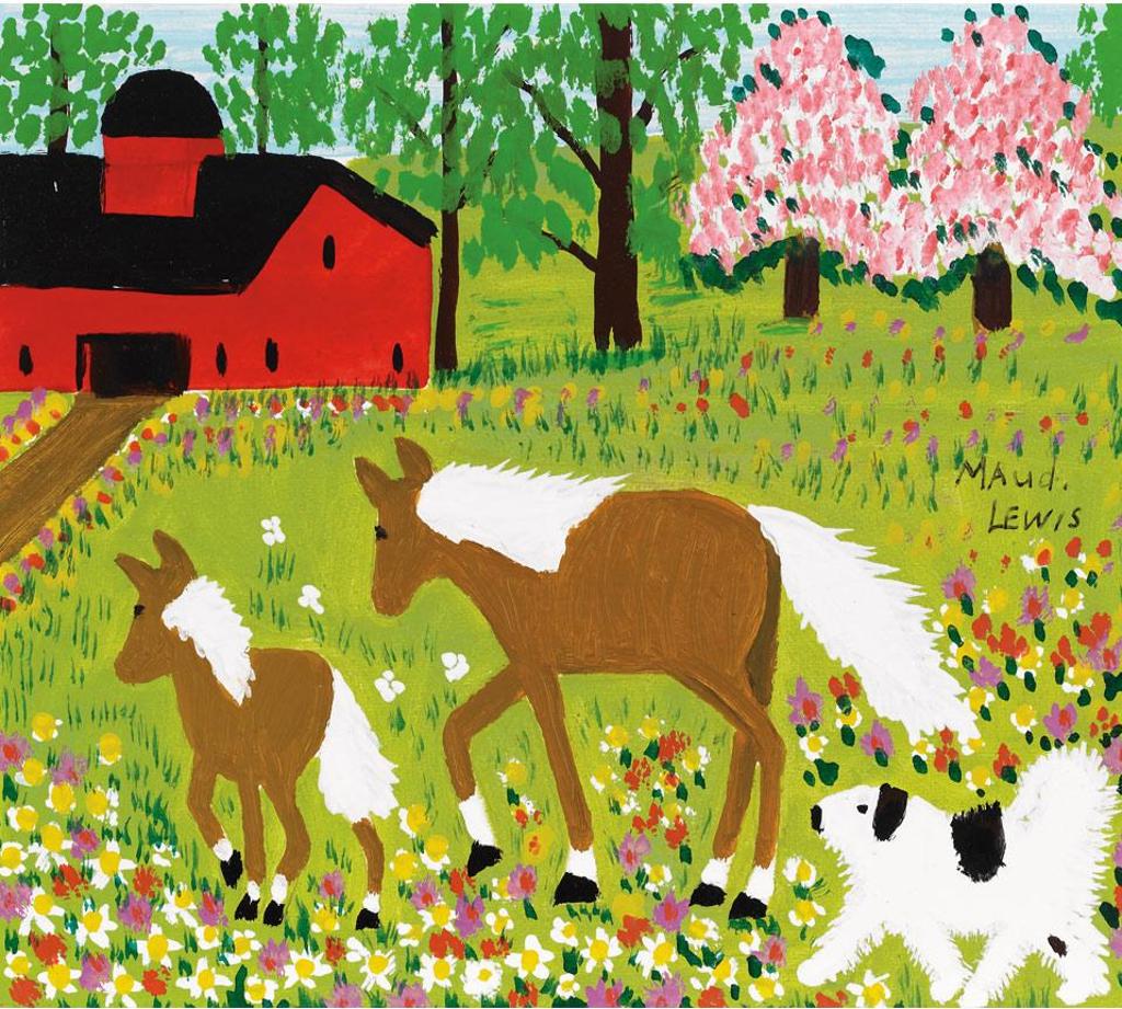 Maud Kathleen Lewis (1903-1970) - Dog And Horses