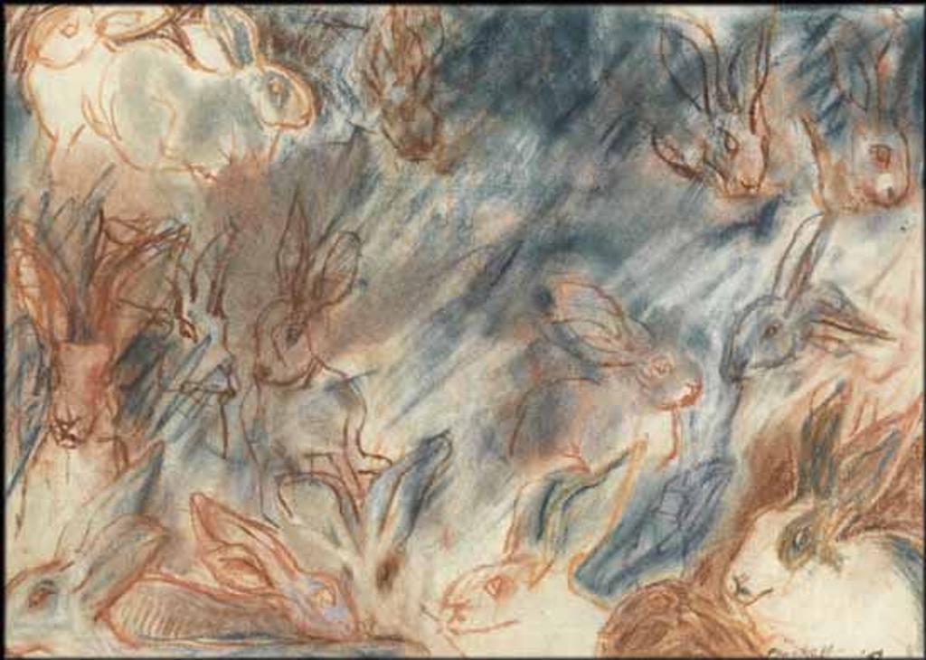 Joseph (Joe) Francis Plaskett (1918-2014) - Rabbit #2, South of France Farmyard / Forest Sketch (verso)