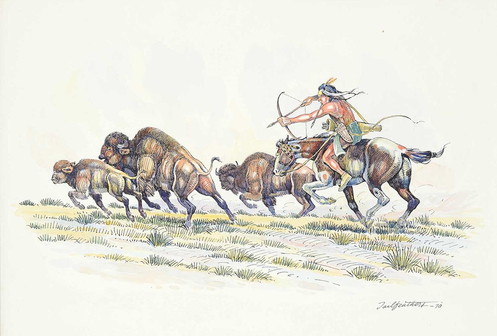 Gerald T. Tailfeathers (1925-1975) - Buffalo Hunt