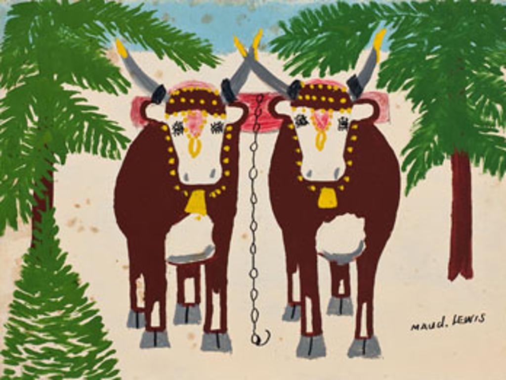 Maud Kathleen Lewis (1903-1970) - Two Oxen