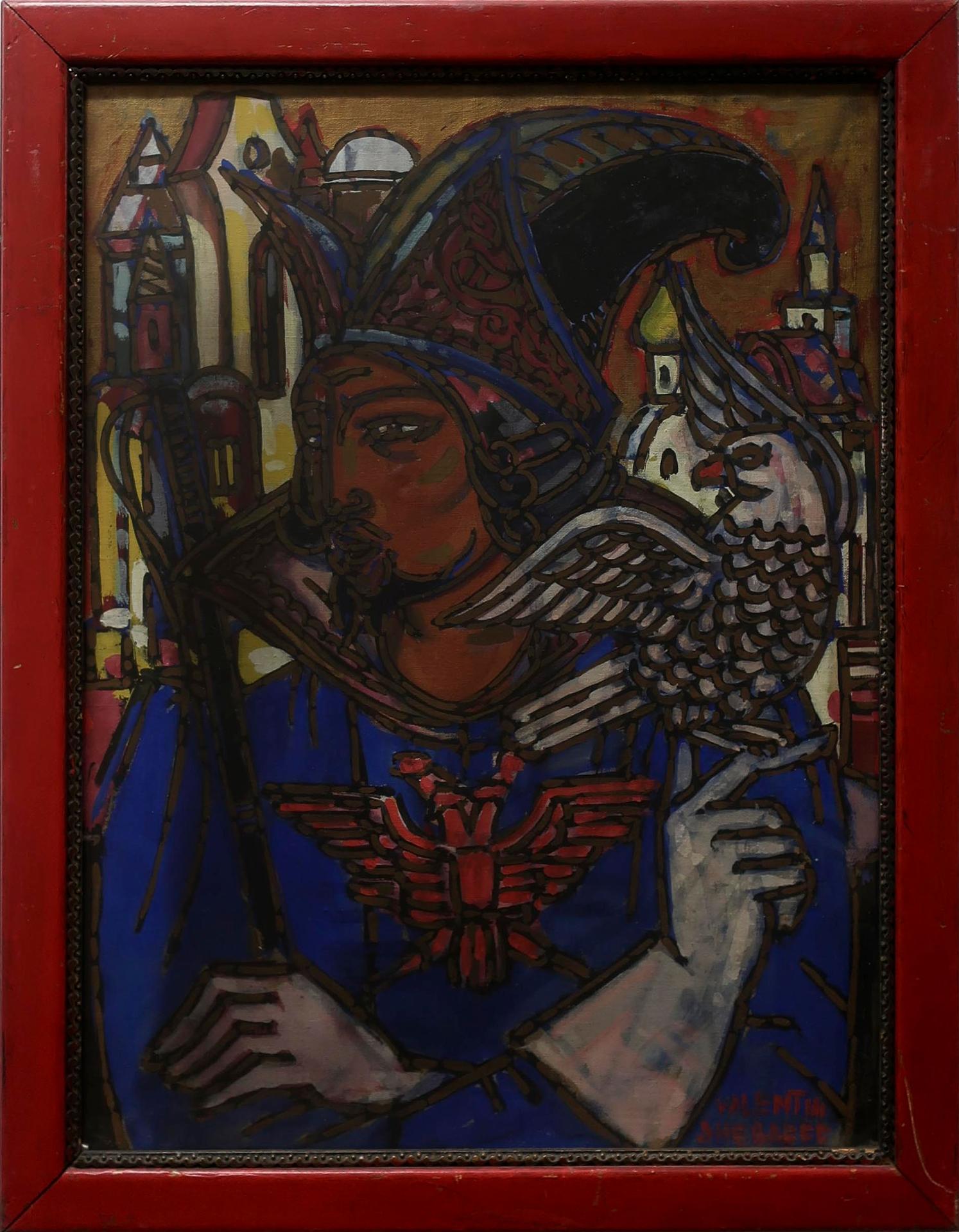 Valentin Firsov Shabaeff (1891-1978) - Man With Eagle In Imperial Coat Of Arms Wearing A Headdress And Holding A Sceptre