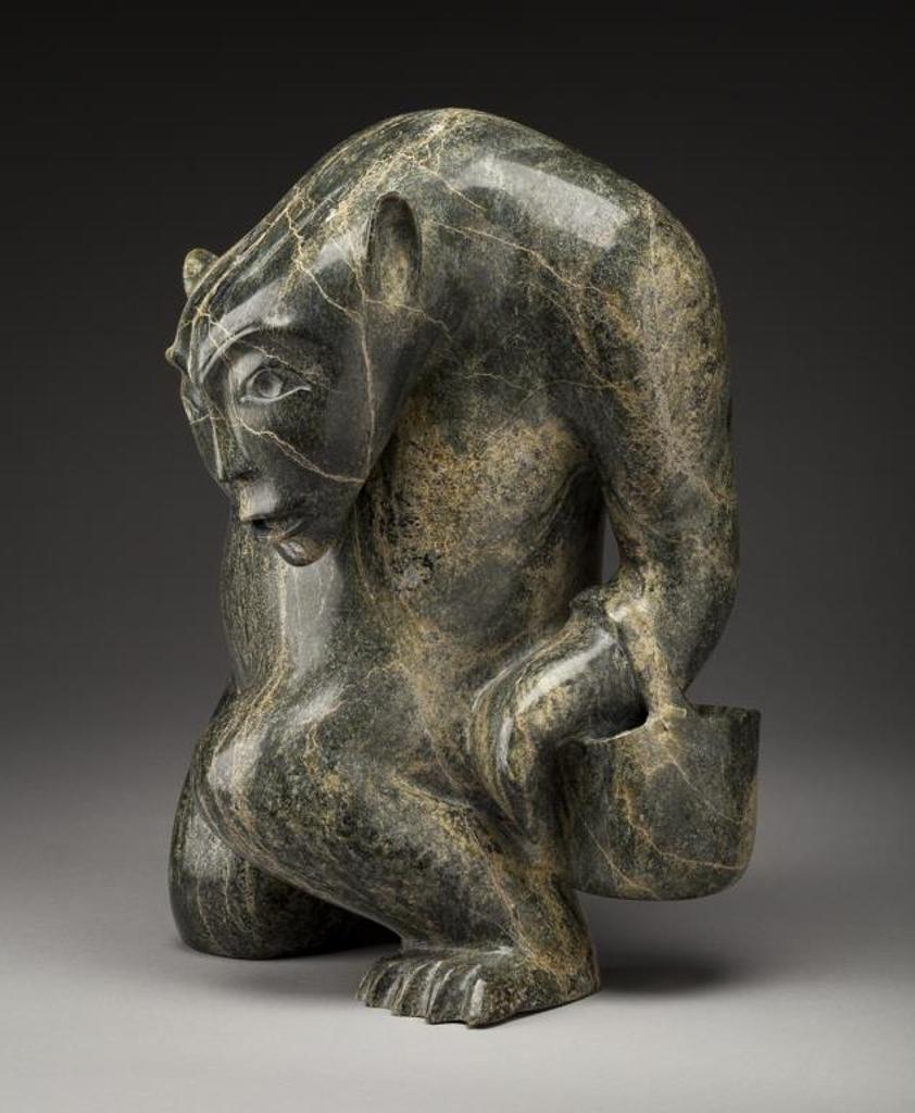 Ashevak Tunnillie (1956-2018) - Bear-Spirit Woman with Water Pail 1995