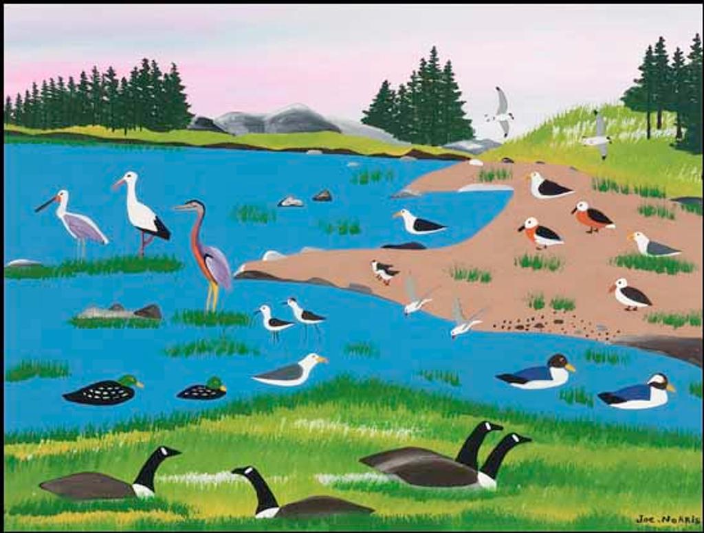 Joseph (Joe) Norris (1925-1996) - Many Birds on a Beach