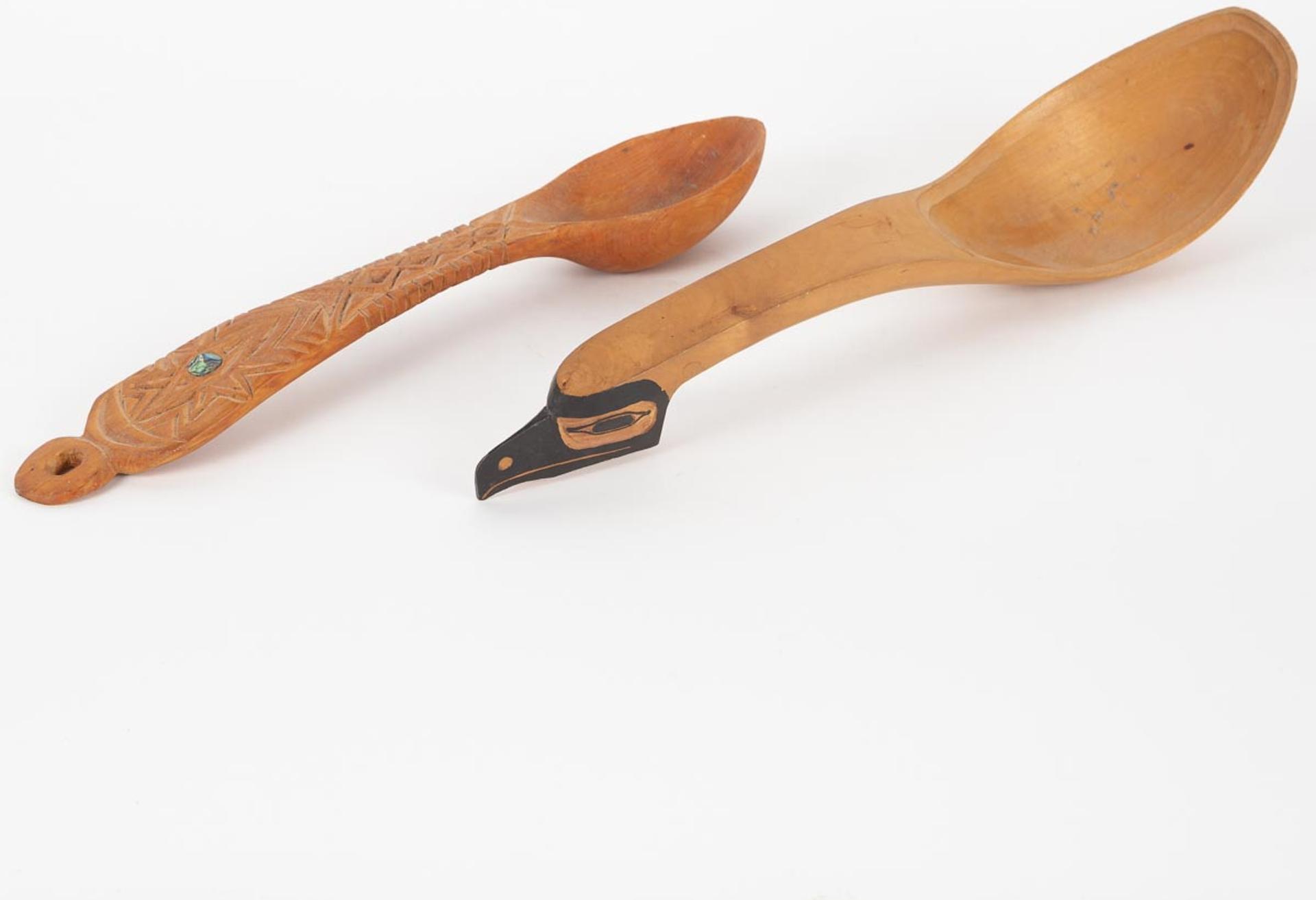 Reg Davidson (1954) - Two Northwest Coast Wooden Carved Ladles