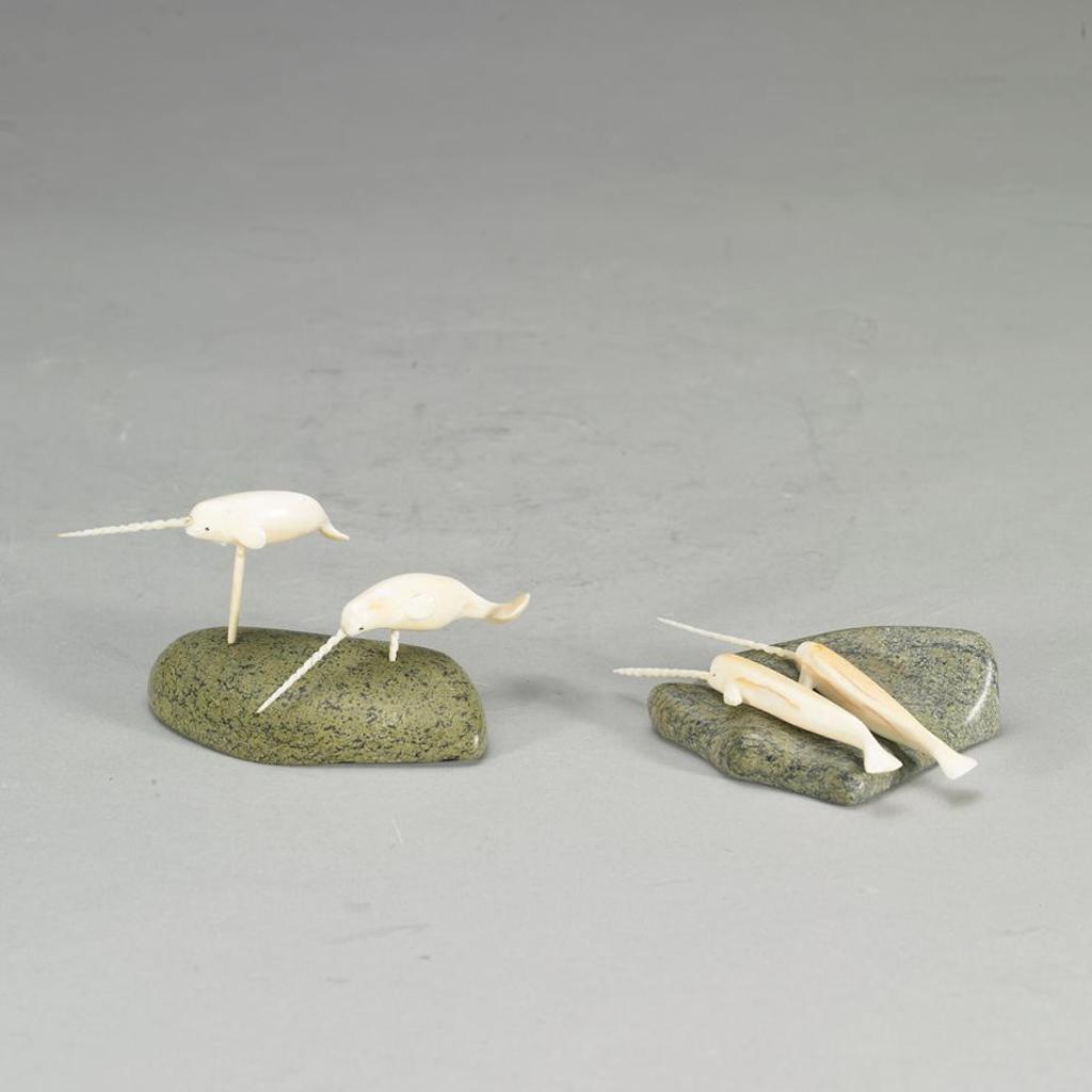 Nicholas Kringayark (1921) - Two Narwhals On Base