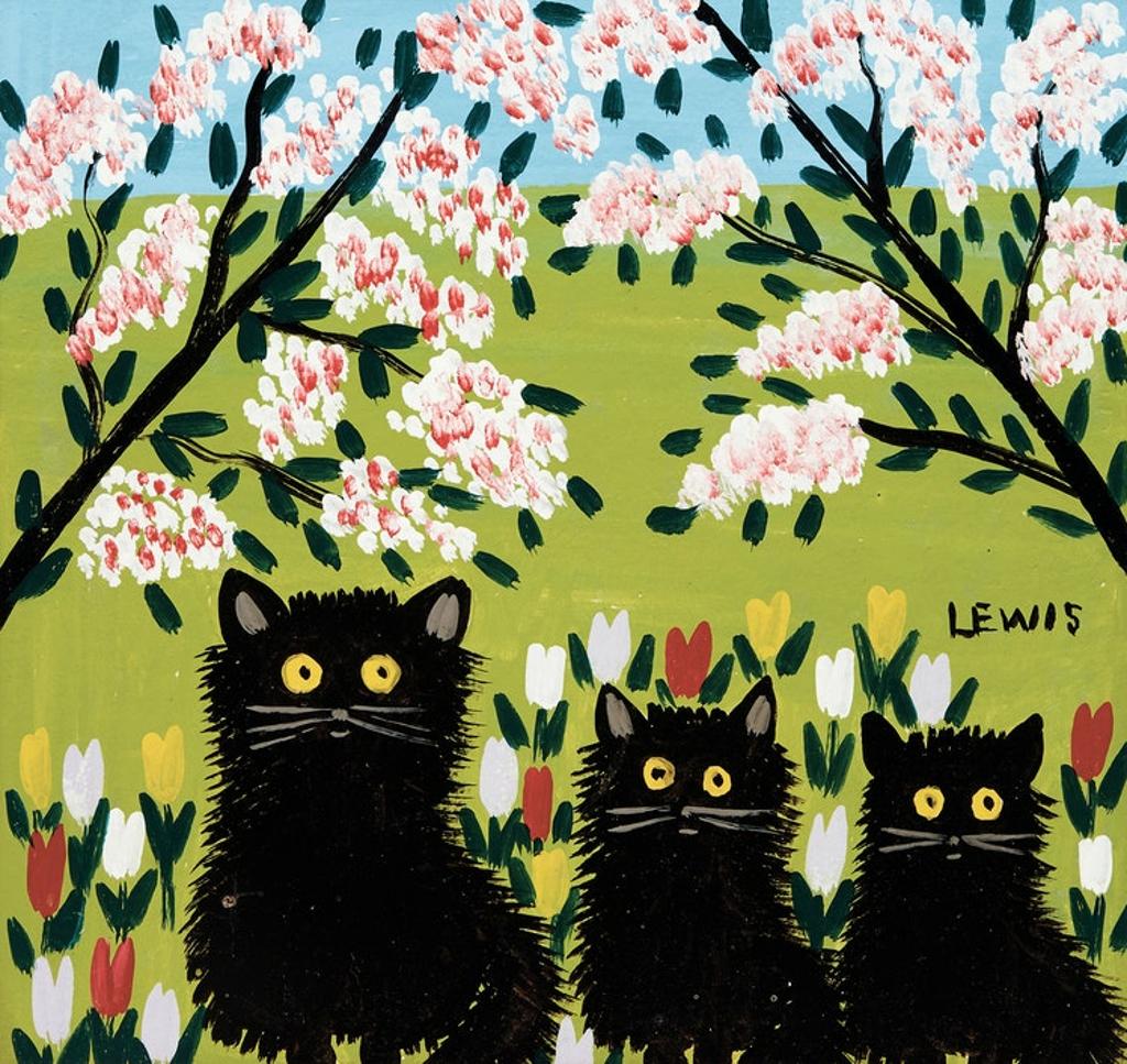Maud Kathleen Lewis (1903-1970) - Three Black Cats