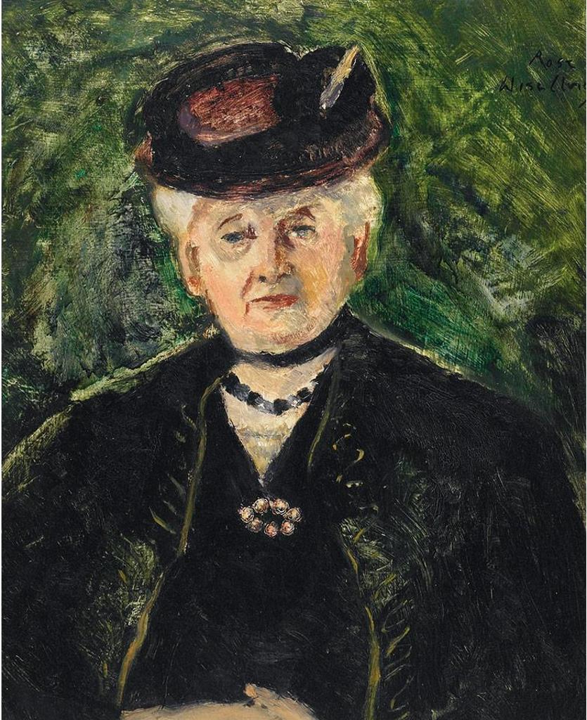 Rose Wiselberg (1908-1992) - Portrait Of Mrs. Noad With Hat