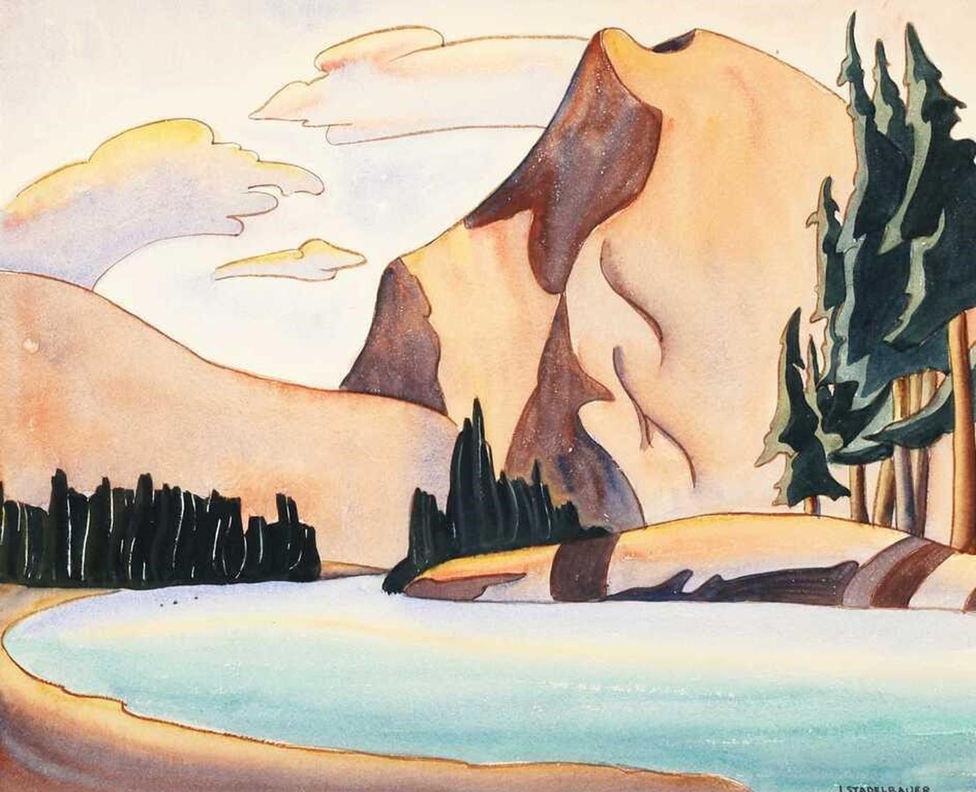 Isabel Stadelbauer (1909-2004) - Mt. Rundle And The Bow; 1942