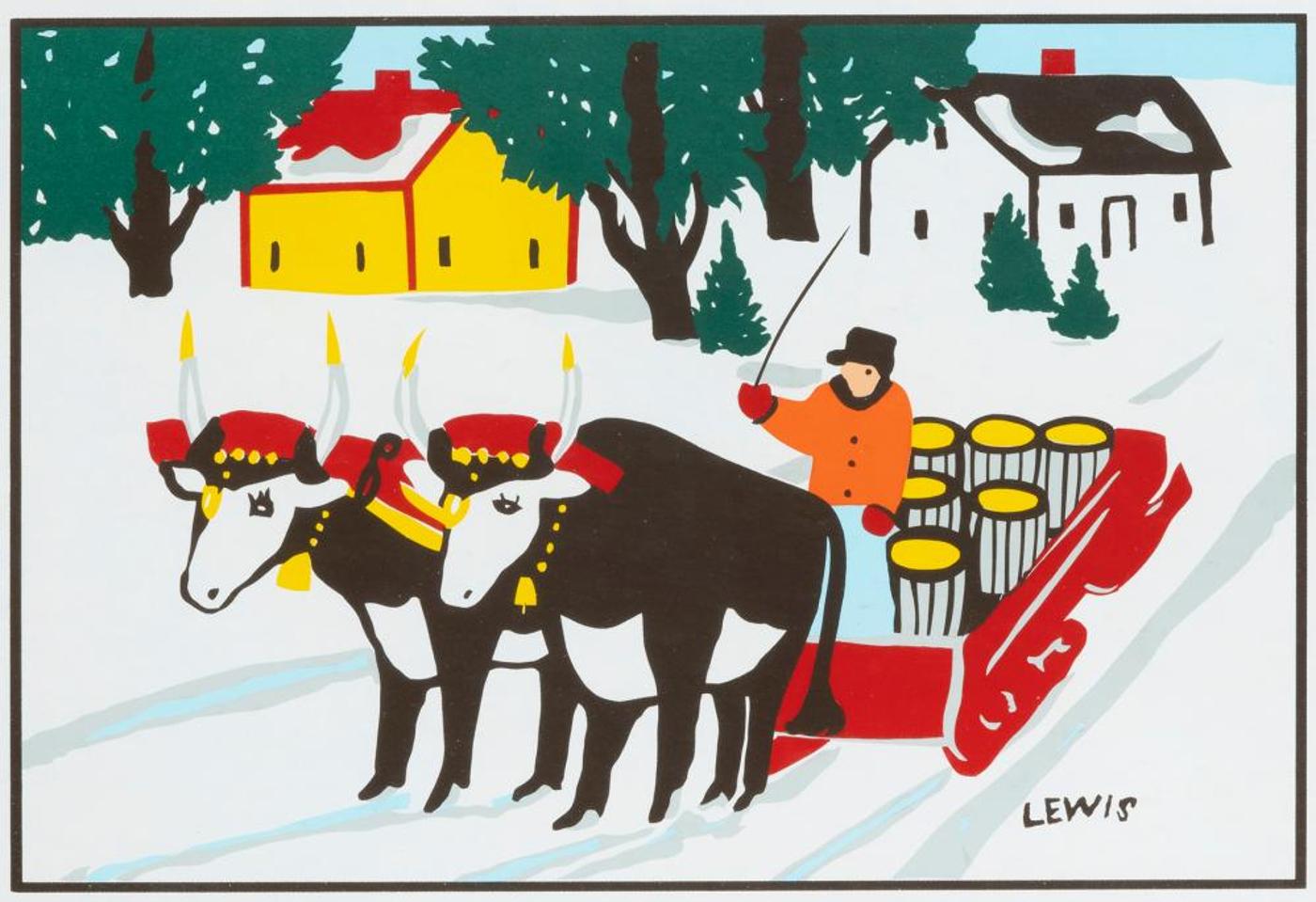 Maud Kathleen Lewis (1903-1970) - Hauling Maple Syrup