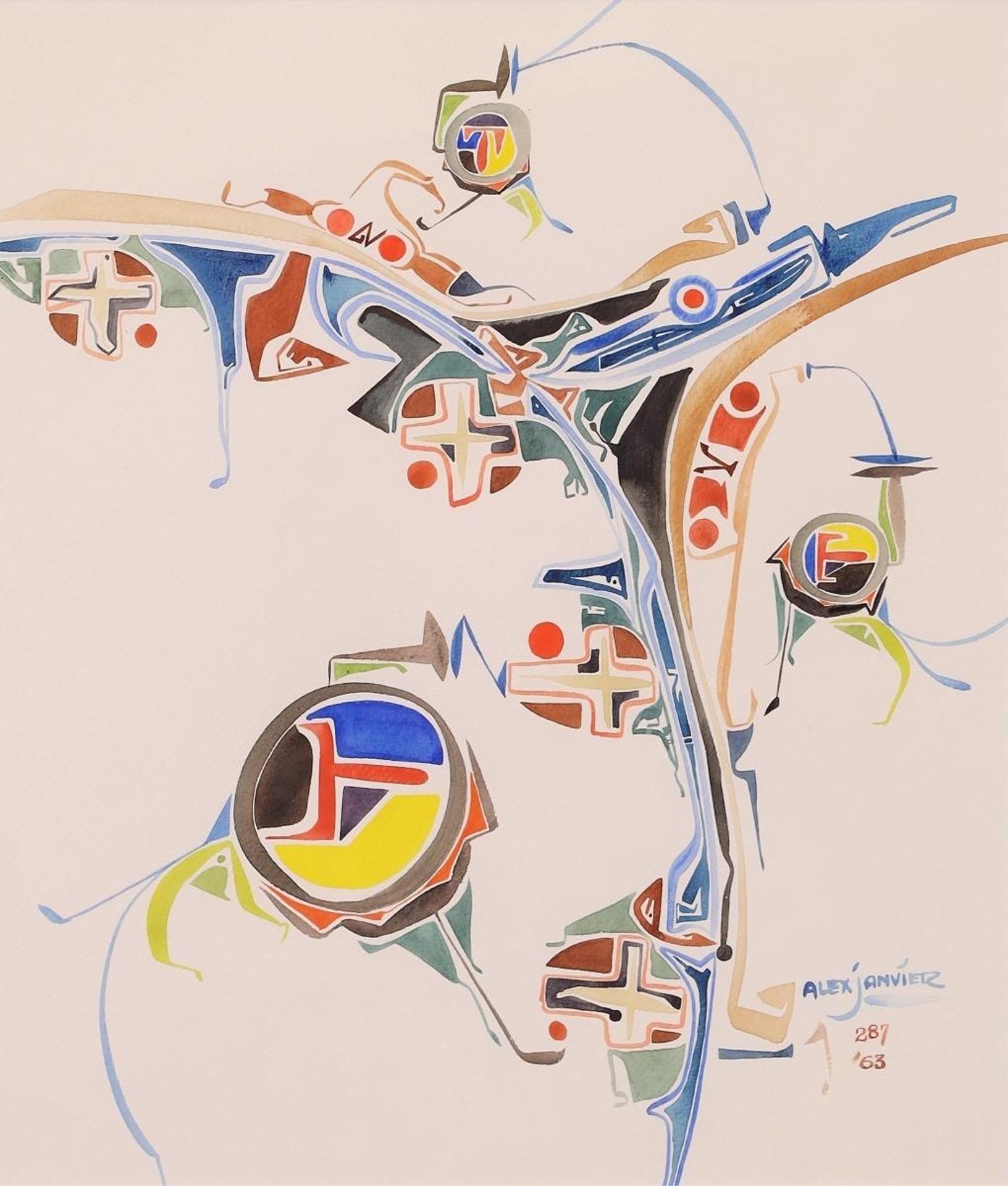 Alex Simeon Janvier (1935-2024) - Untitled Composition; 1963