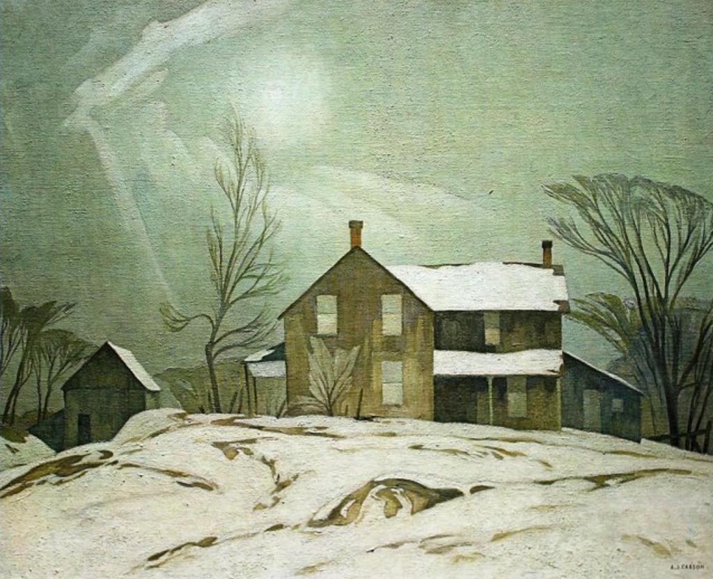 A.J. Casson (1898-1992) - Farmhouse March Day
