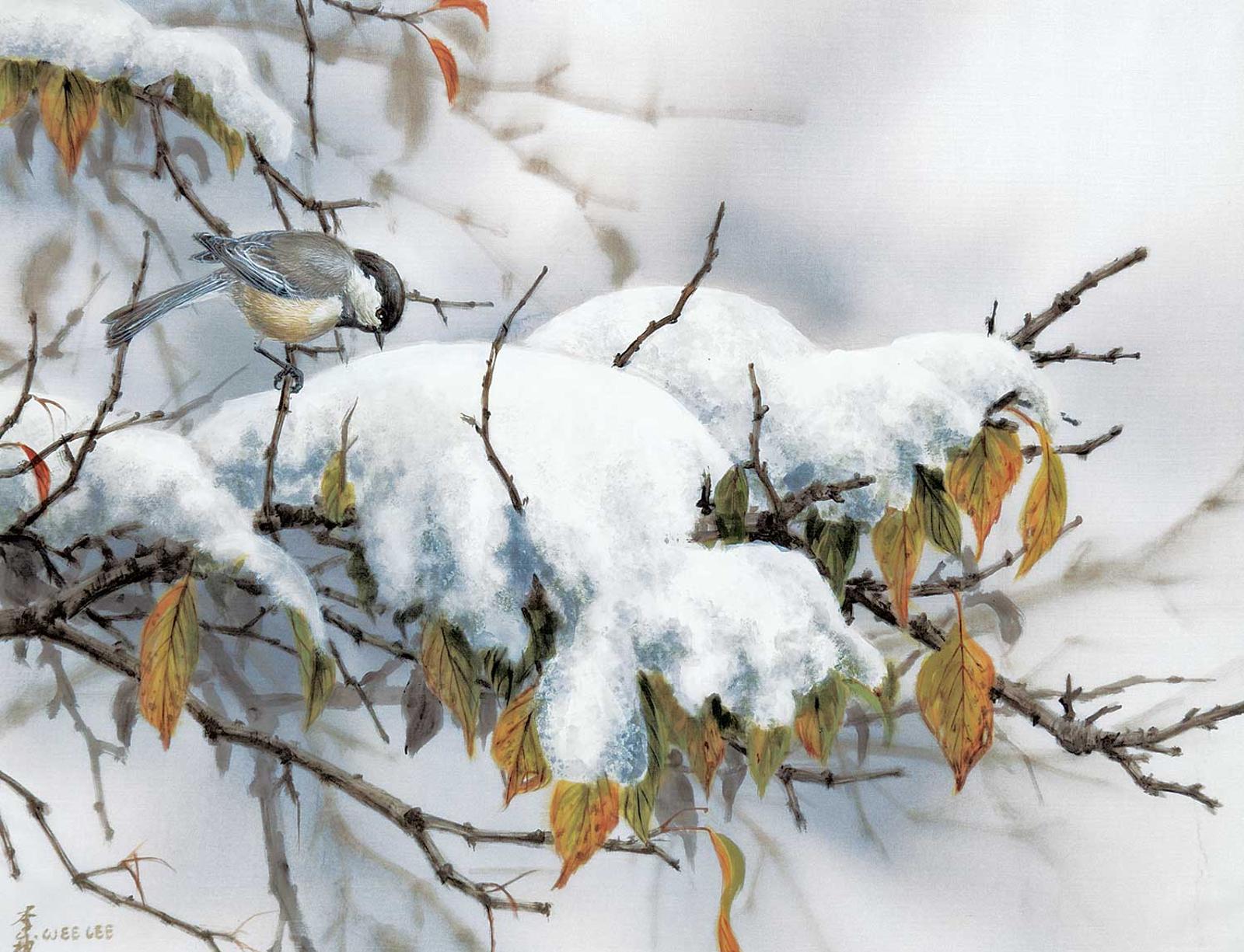 Wee Lee (1955) - Four Seasons [Winter Black-Capped Chickadee]