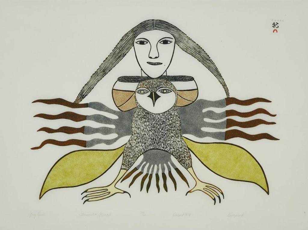 Kenojuak Ashevak (1927-2013) - Grey Owl