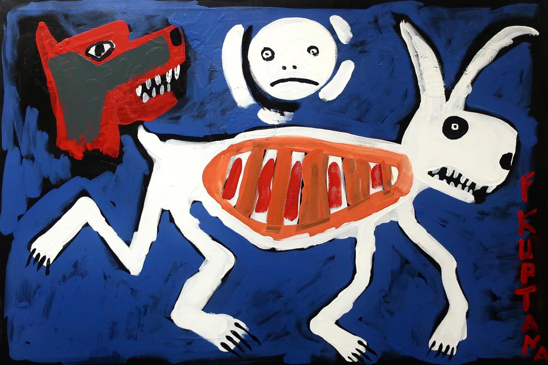 Floyd Kuptana (1964-2021) - Untitled (Creatures Of The Night)