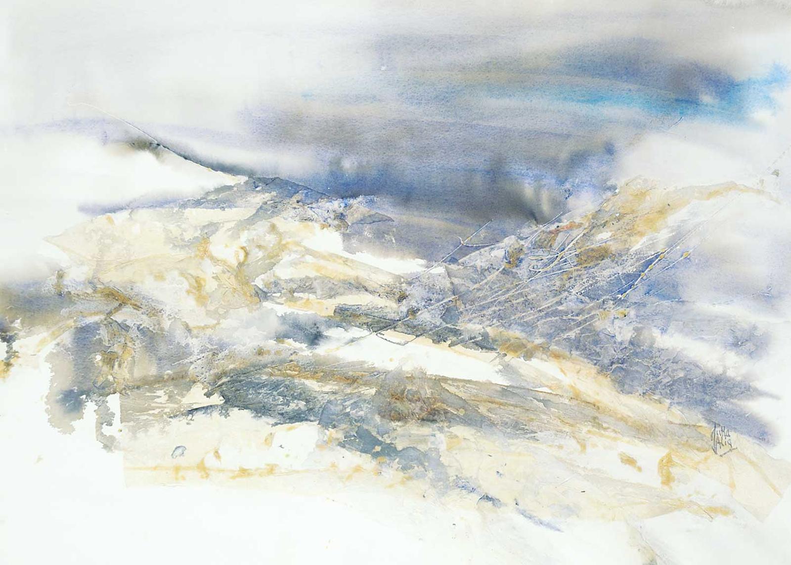 Jutta Alig (1938-2010) - Untitled - Purple and Blue Abstract