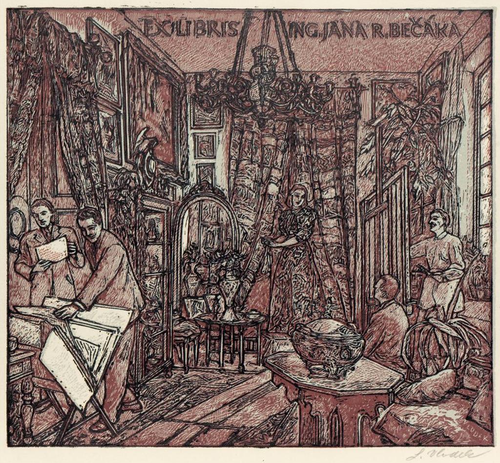 Ladislav Vlodek (1907-1996) - Untitled - The Artist At Work