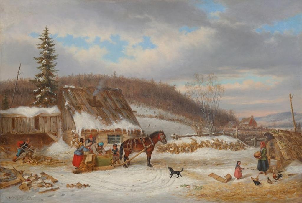 Cornelius David Krieghoff (1815-1872) - Canadians Preparing for Town