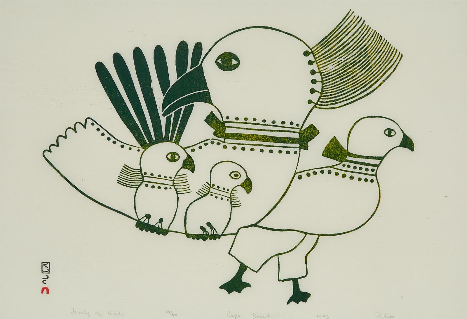 Pudlo Pudlat (1916-1992) - Family Of Birds
