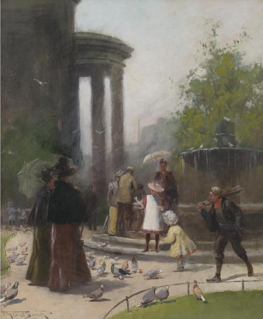 Frederic Martlett Bell-Smith (1846-1923) - Feeding Pigeons, St. Paul's Church Yard
