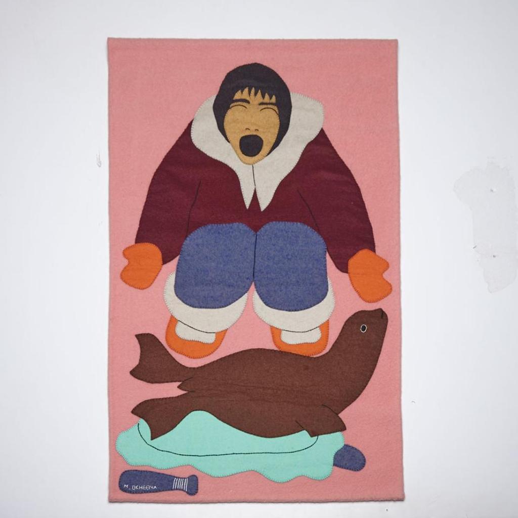 Mary K. Okheena (1955) - Untitled (Hunter Overlooking Seal)