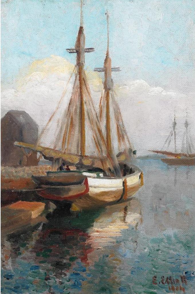 Emily Louise (Orr) Elliott (1867-1952) - Docked Boat