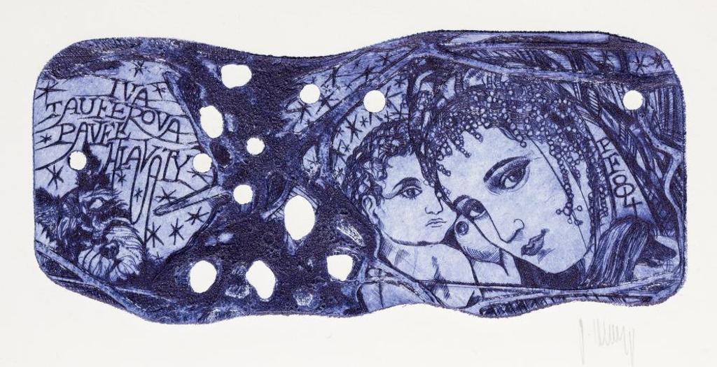 Pavel Hlavaty (1943) - Untitled - Mother and Child, with Dog
