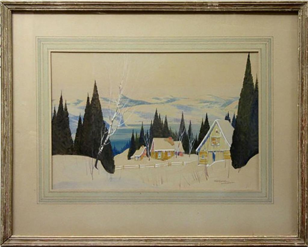 Graham Norble Norwell (1901-1967) - Winter Laurentian Scene With Cabins