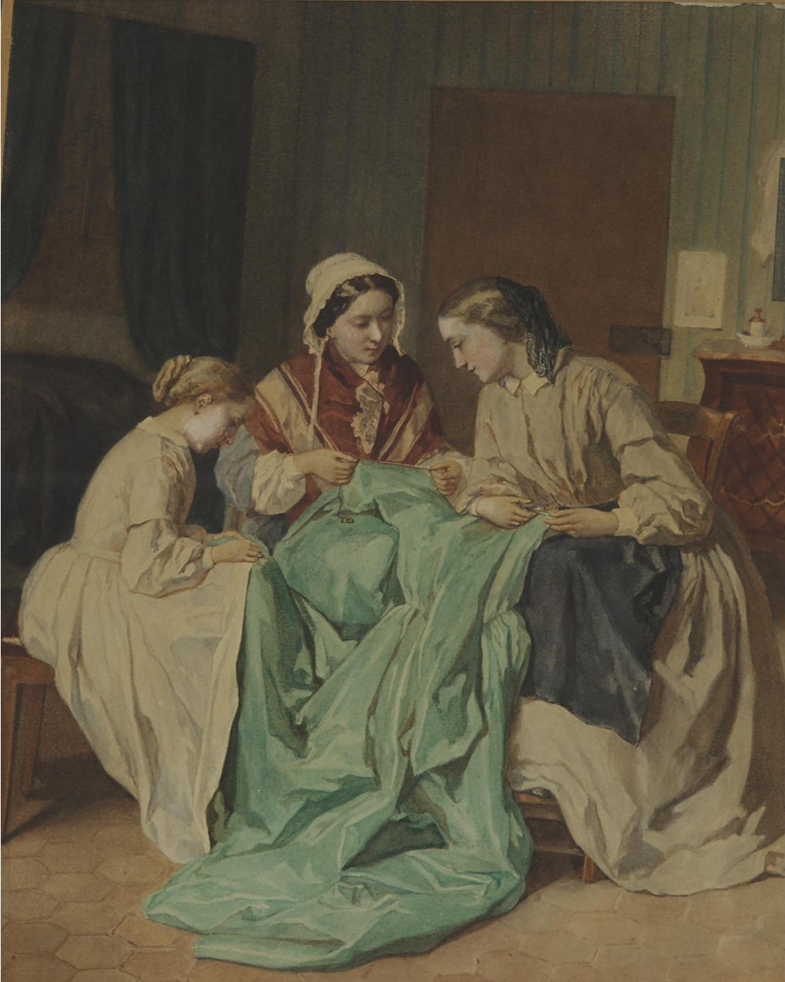 Jean-Baptiste Jule Trayer (1824-1909) - Sewing Bee, 1861