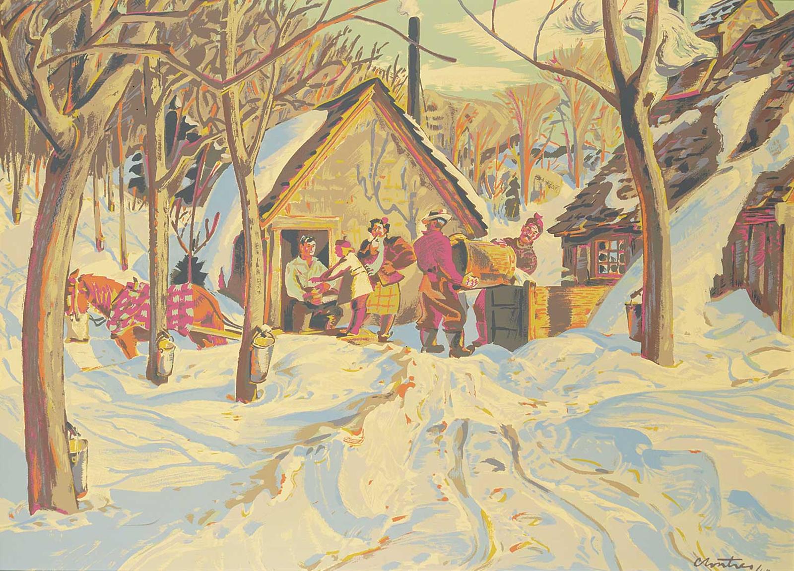 Albert Edward Cloutier (1902-1965) - Sugar Time, Quebec