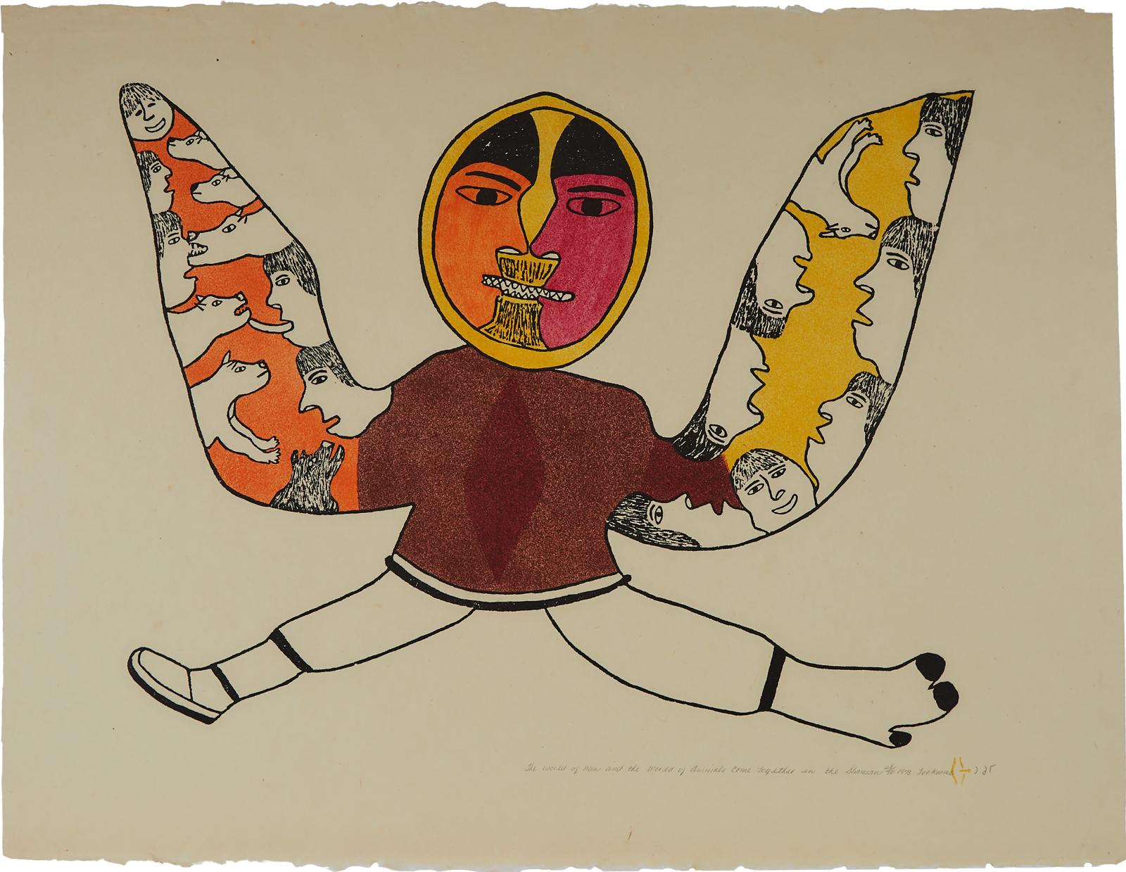 Simon Tookoome (1934-2010) - The World Of Man And The World Of Animals Come Together In The Shaman