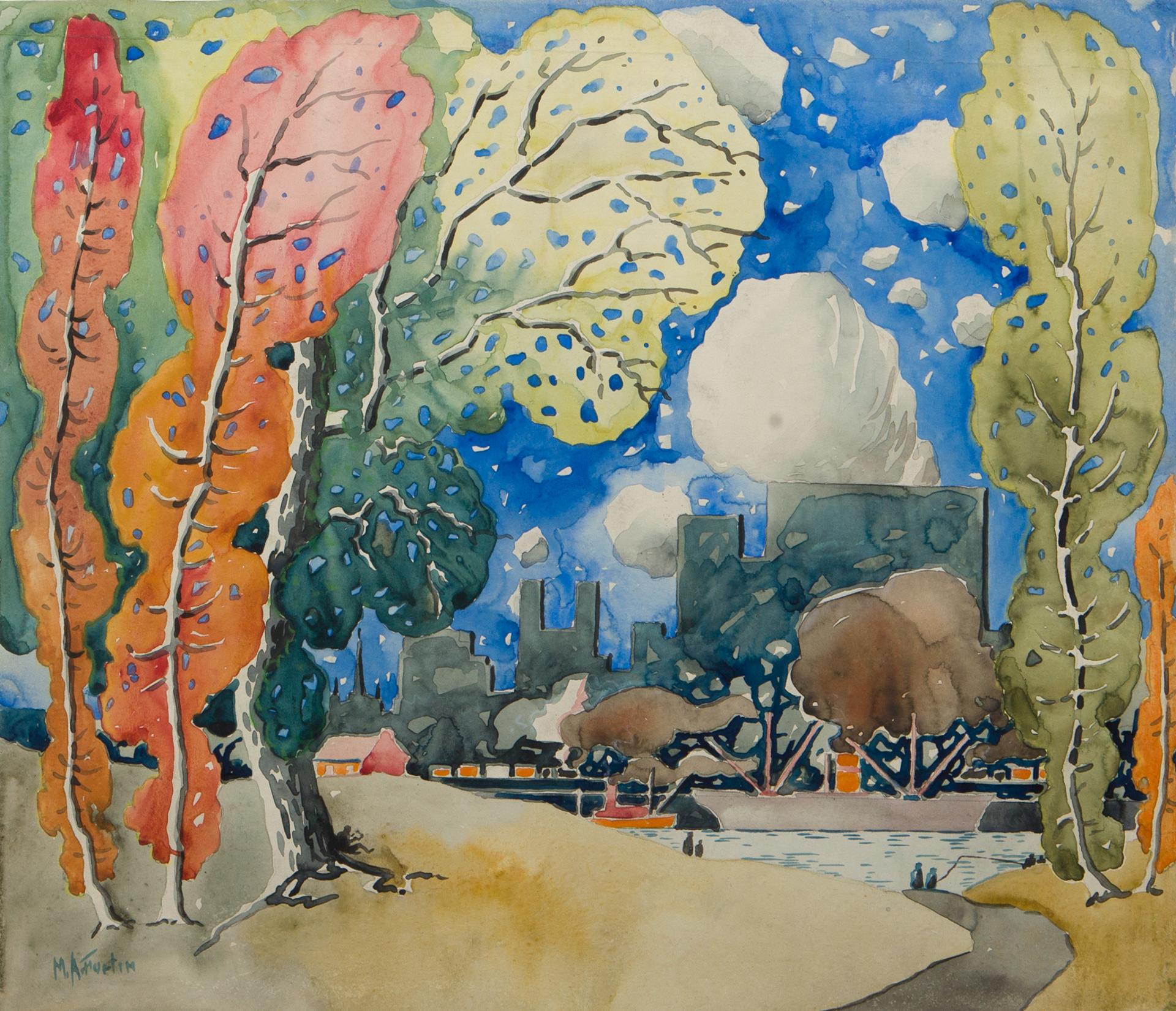 Marc-Aurèle Fortin (1888-1970) - Montréal vue de l’île Sainte-Hélène