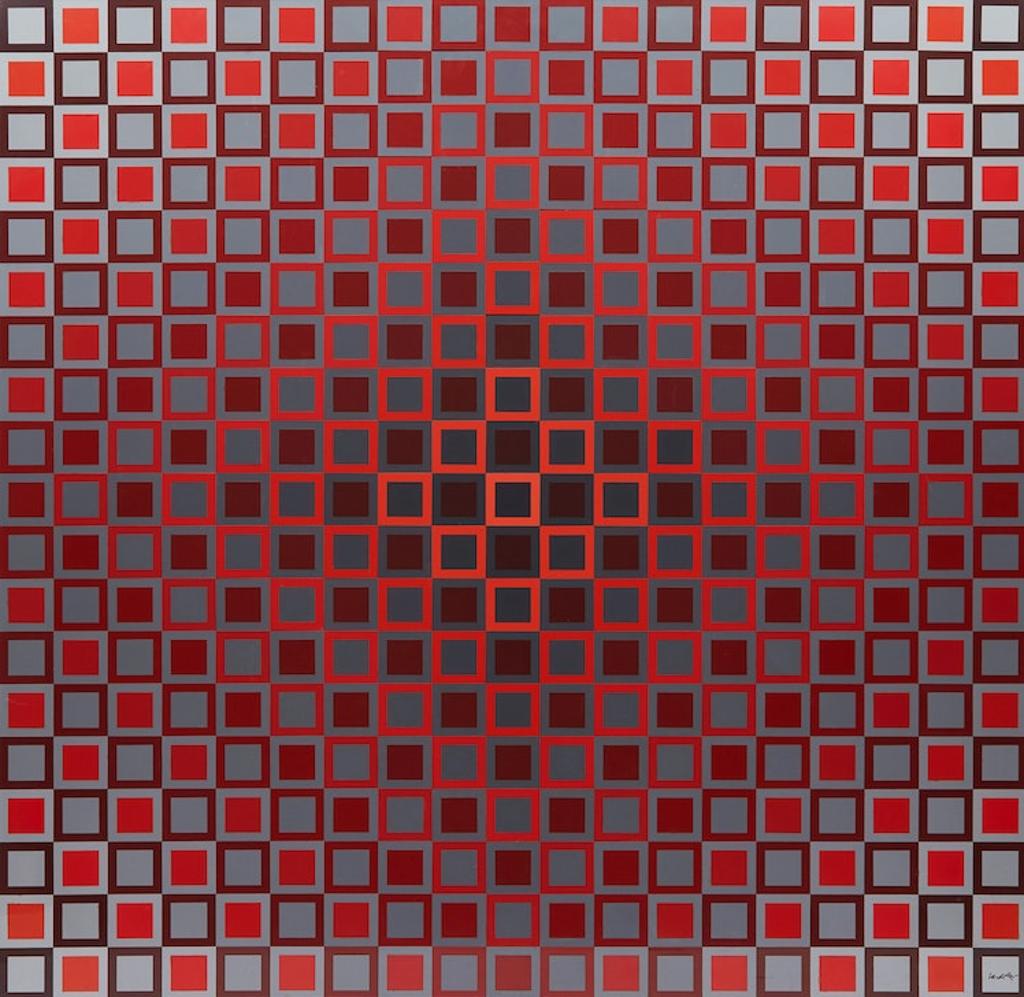 Victor Vasarely (1906-1997) - Kanta Alom I (Red/Grey)