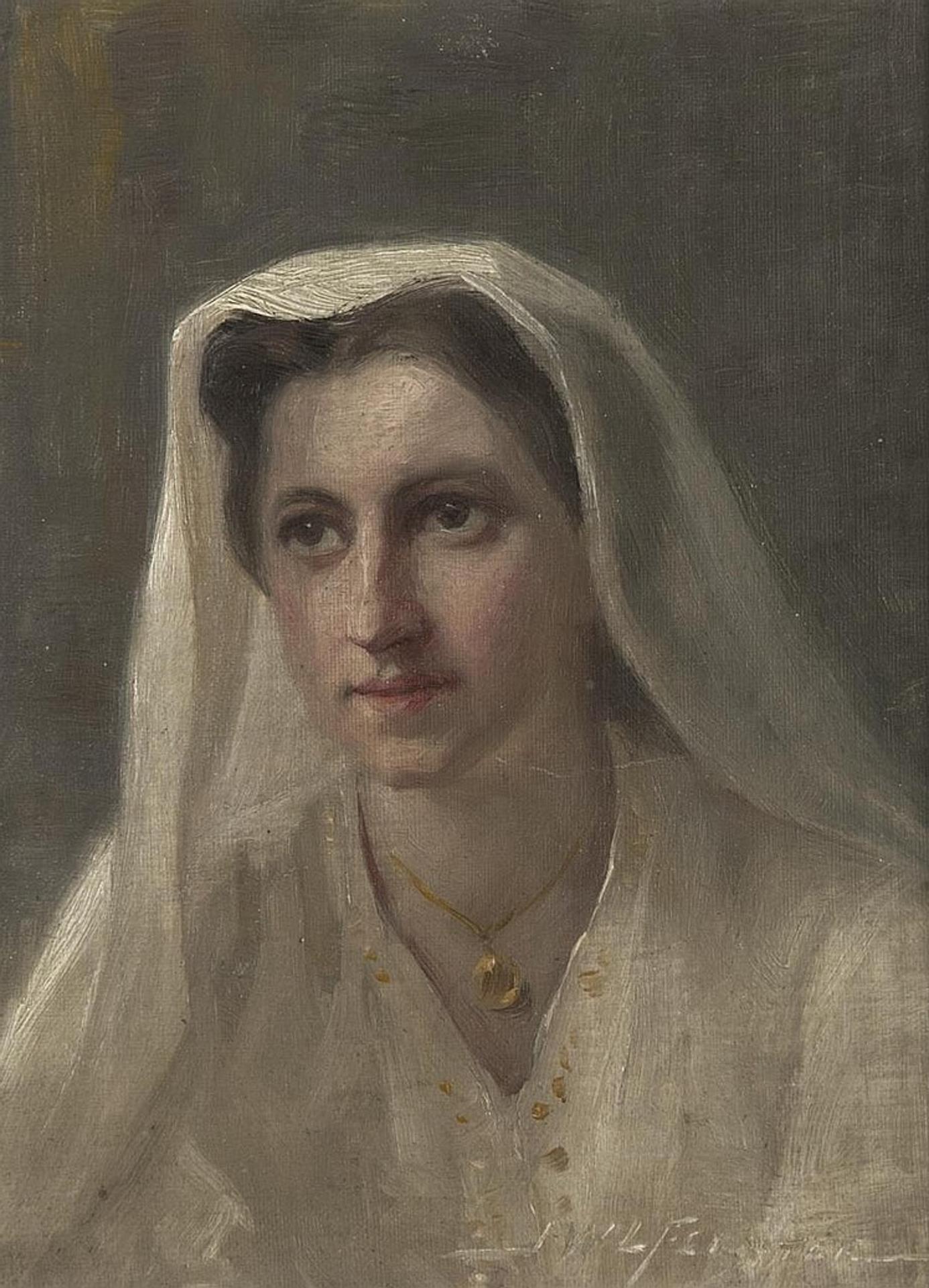 John Wycliffe Lowes Forster (1850-1938) - Untitled - Portrait Of A Woman