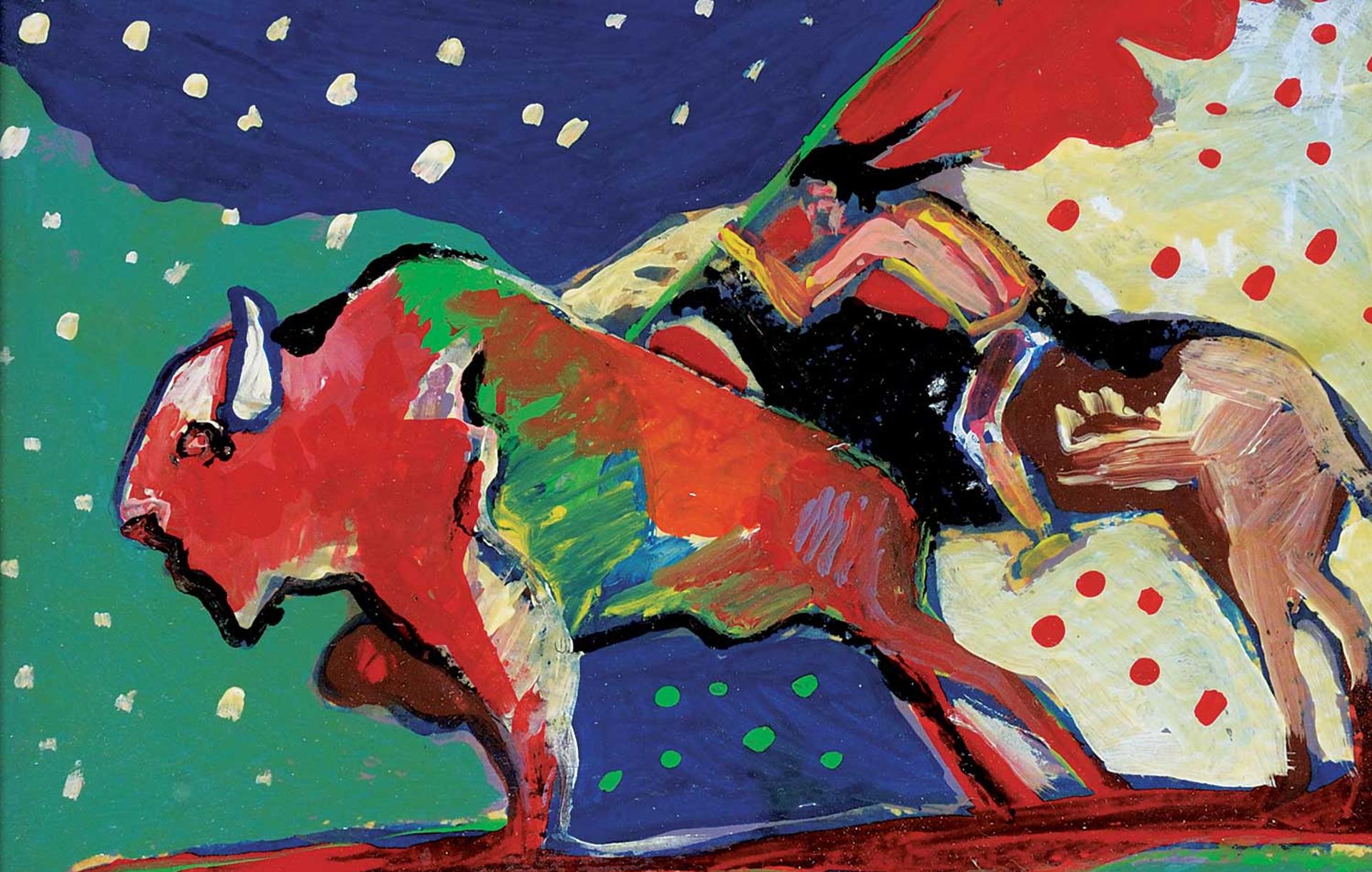 Brent Learned (1969) - Untitled - Buffalo Hunt