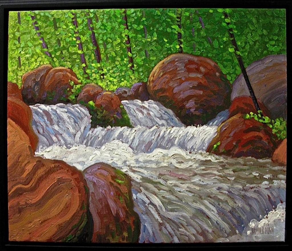 Norman Richard Brown (1958-1999) - Waterfall Charlvoix Near La Malbaie - Qb