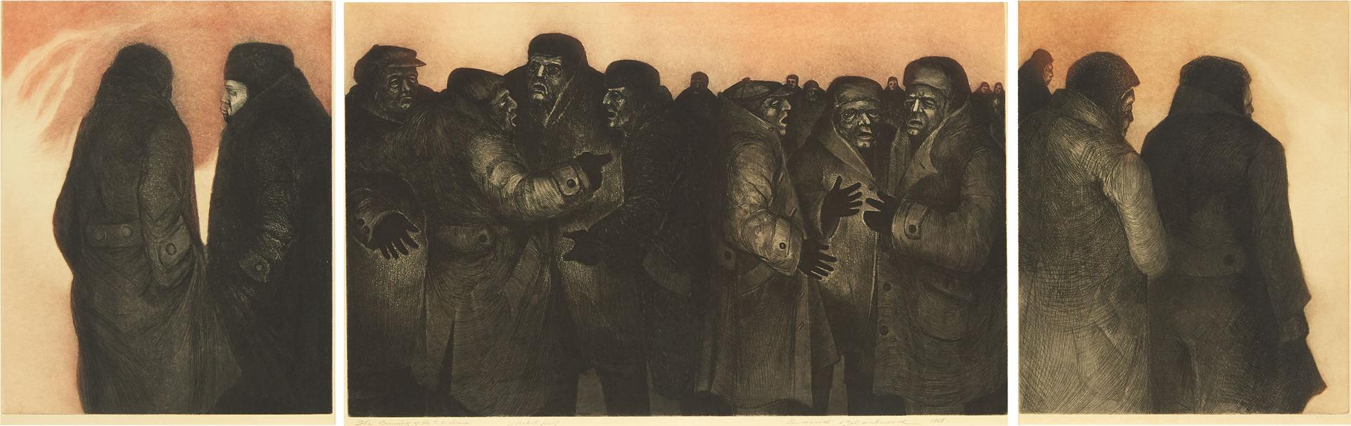 David Lloyd Blackwood (1941-2022) - The Burning Of The S.S. Diana (Triptych), 1968