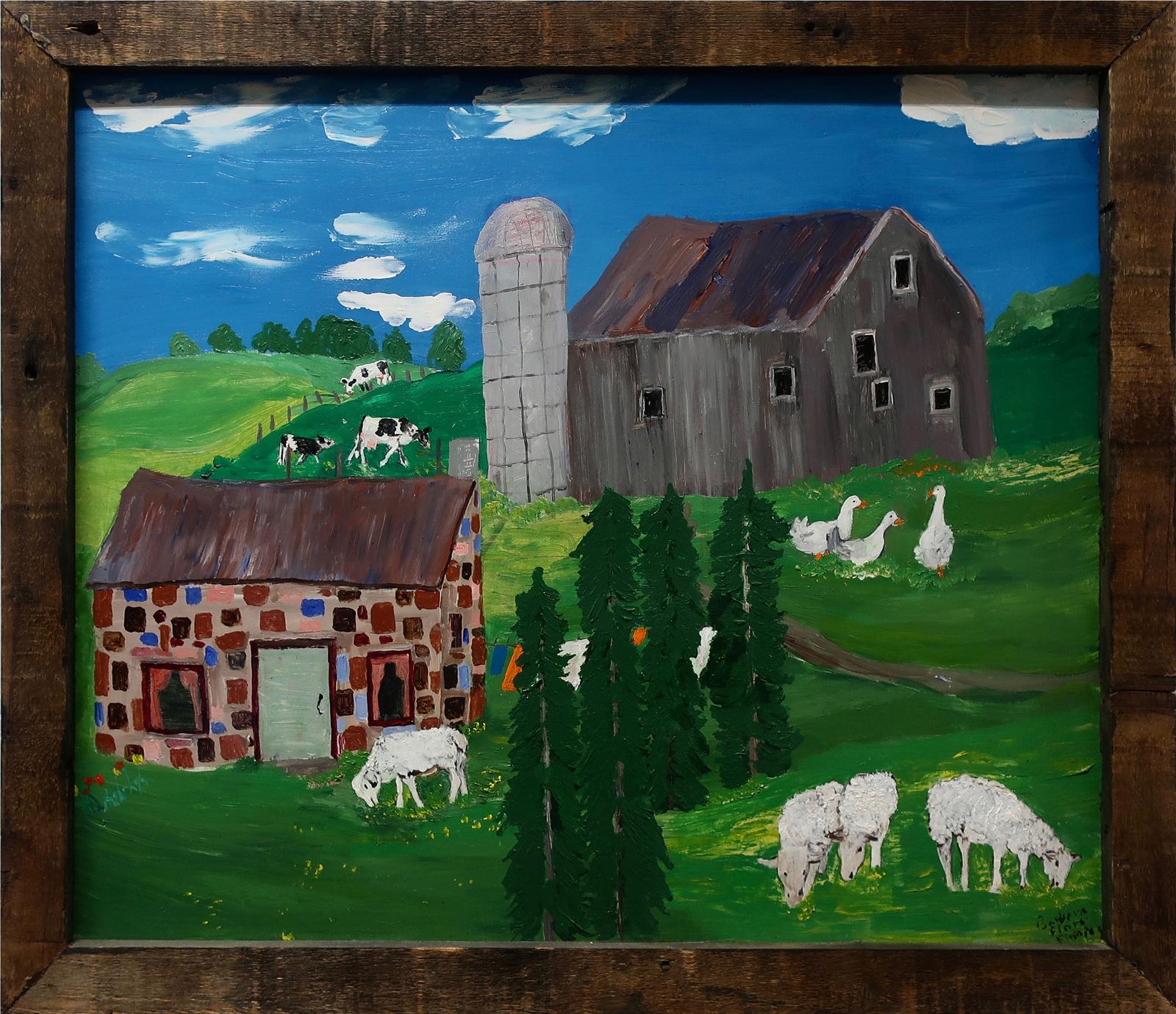 Barbara Clark Fleming (1939) - Sheep Tending The Lawn