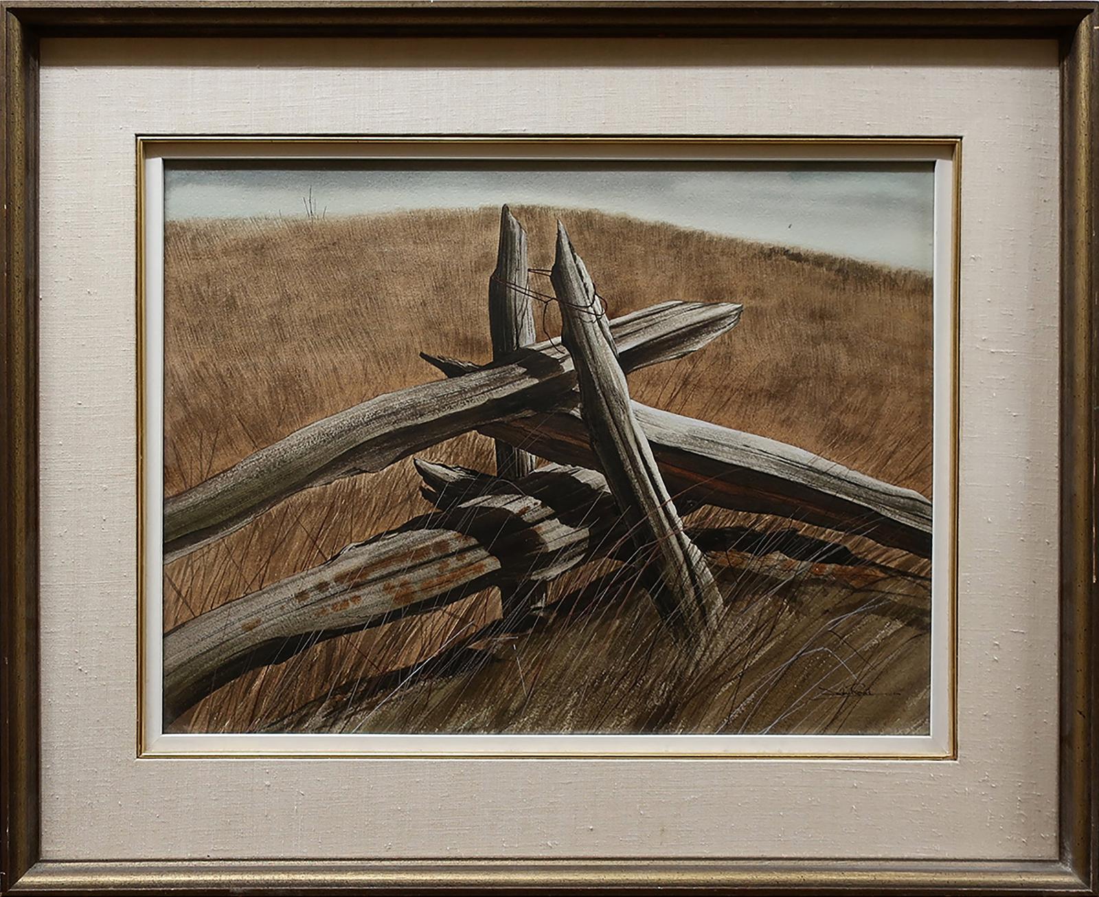 Jack Henry Reid (1925-2009) - Rail Fence Study (Snow Covered Rail Fence)