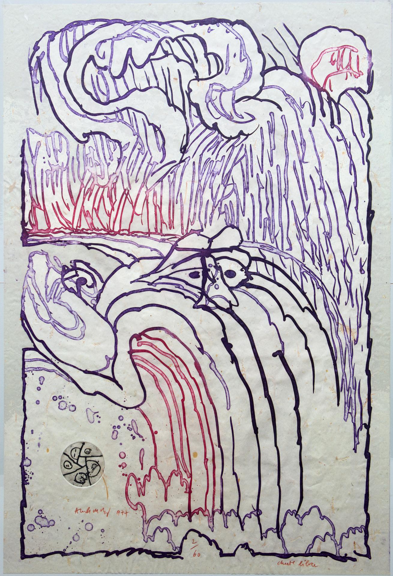 Pierre Alechinsky (1927) - Chute libre, 1977